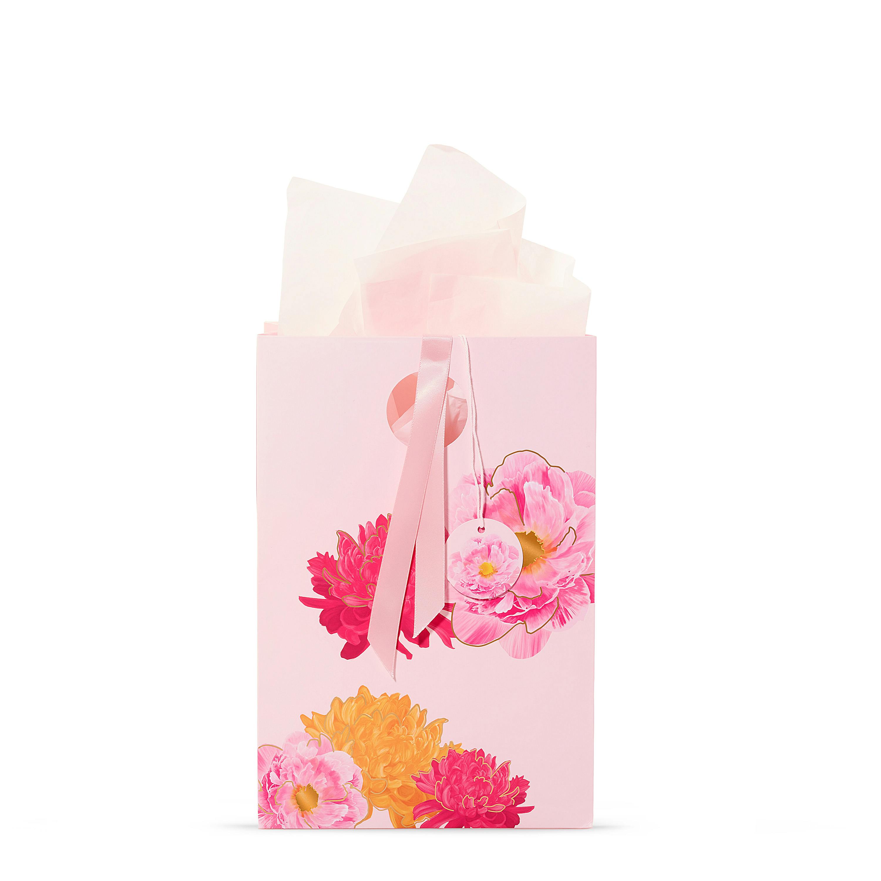 Pink Peony Floral Gift Bag (S7PK2)